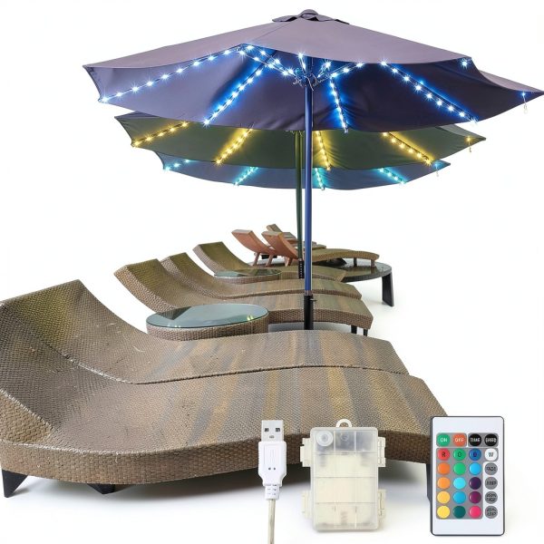 Enhon Patio Umbrella Lights Remote Control Timer Function-5