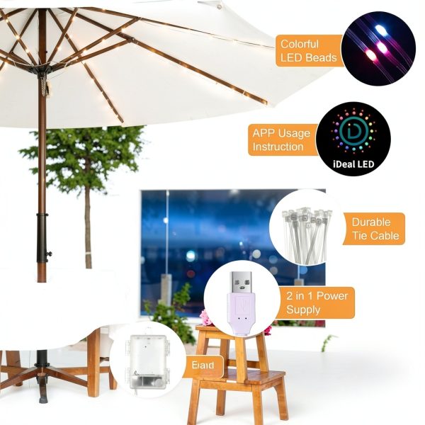 Gulfmew Patio Umbrella Lights App Control Color Changing-6