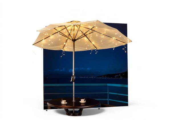 ALL FORTUNE Solar Umbrella Lights Warm White Outdoor Patio-2