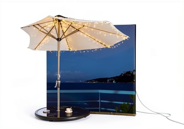 ALL FORTUNE Solar Umbrella Lights Outdoor Waterproof LED-2