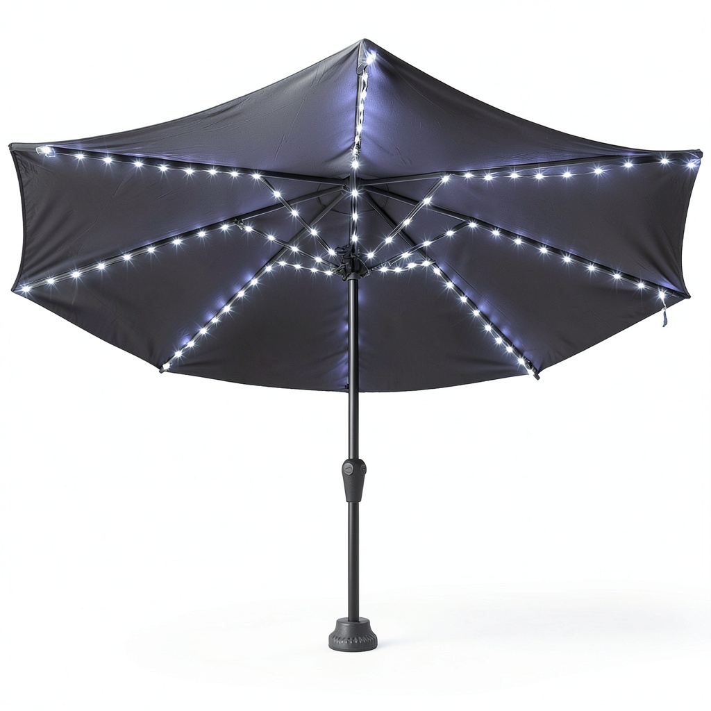 Enhon patio umbrella lights installed on an outdoor umbrella with remote control
