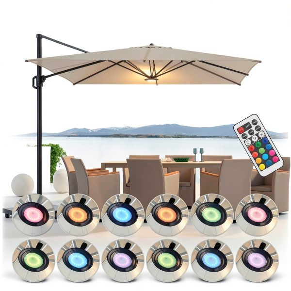 Powfloven Patio Umbrella Light Rechargeable Dimmable 13-4