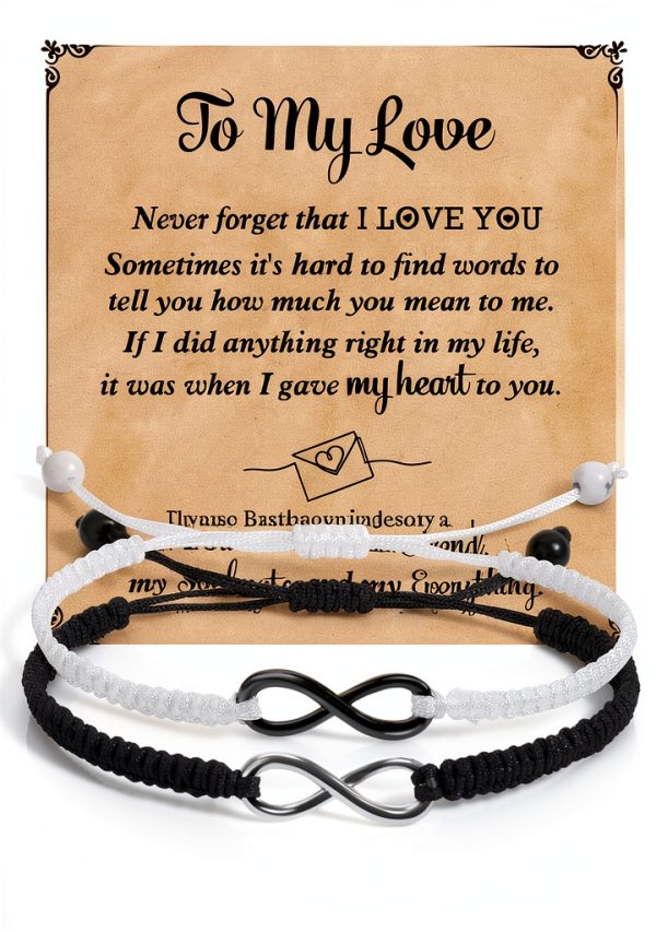Couple Bracelets Infinity Love Stainless Steel Charm Unisex-0