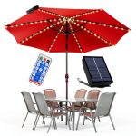 PULIVIA Solar Umbrella Lights 8 Modes Remote Control Outdoor-0