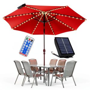 PULIVIA Solar Umbrella Lights 8 Modes Remote Control Outdoor-0