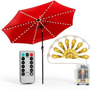 AMIR Patio Umbrella Lights Waterproof Remote Control Outdoor-0