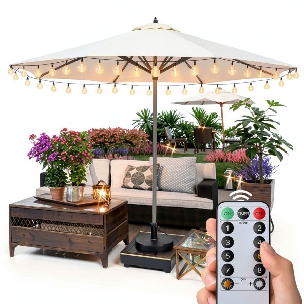 POOCCI LED Umbrella String Lights Remote Control Waterproof-1