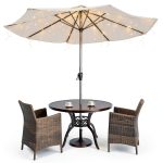 ALL FORTUNE Solar Umbrella Lights Warm White Outdoor Patio-0