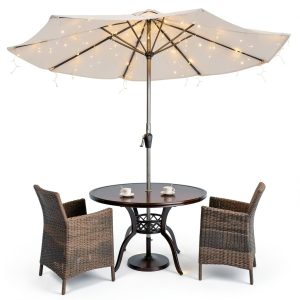ALL FORTUNE Solar Umbrella Lights Warm White Outdoor Patio-0