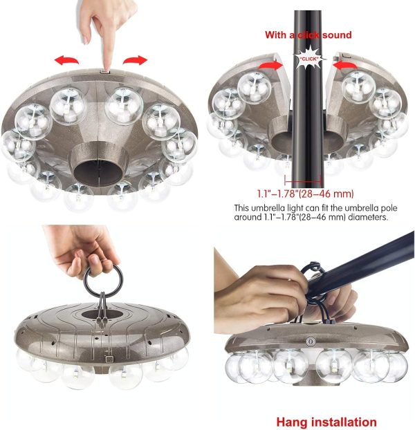 LUXSWAY Umbrella Light Remote Control 12 Colors Timer-5