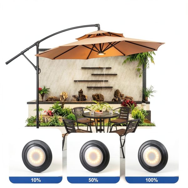 Powfloven Patio Umbrella Light Rechargeable Dimmable 13-3