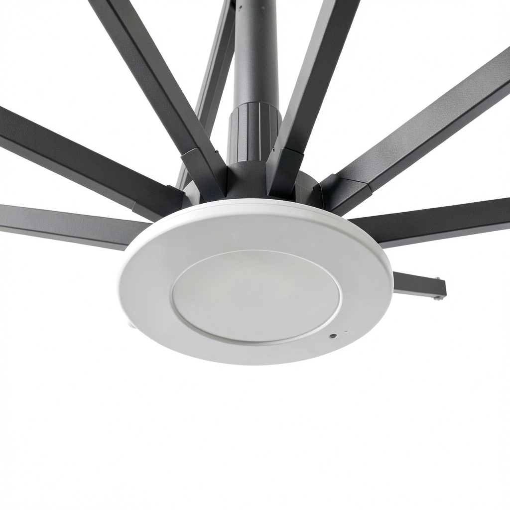 Happetite LED patio umbrella light illuminating a cozy patio setting