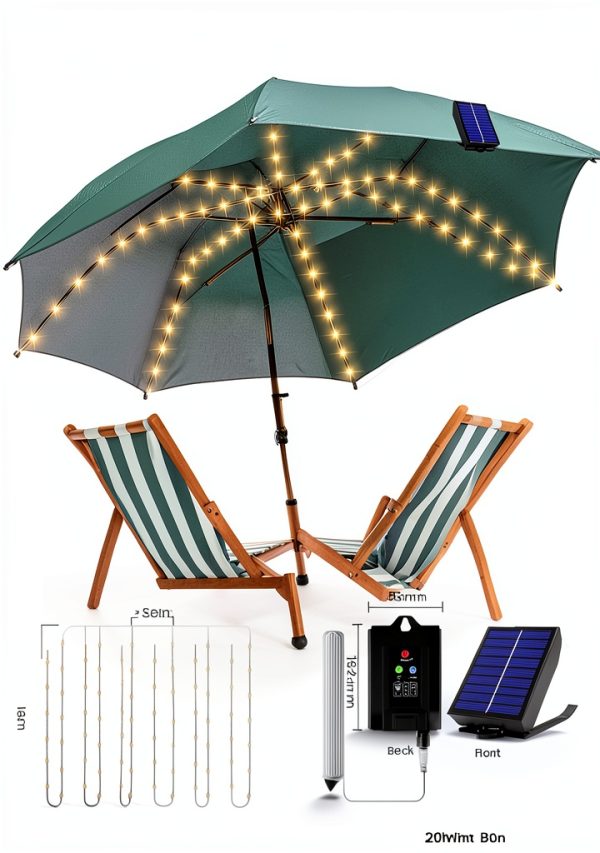 Lusta LED Solar Umbrella Lights Outdoor Patio Remote Control-5