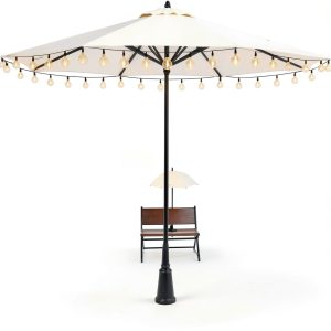 POOCCI Solar Umbrella Lights Remote Control Outdoor Patio-0