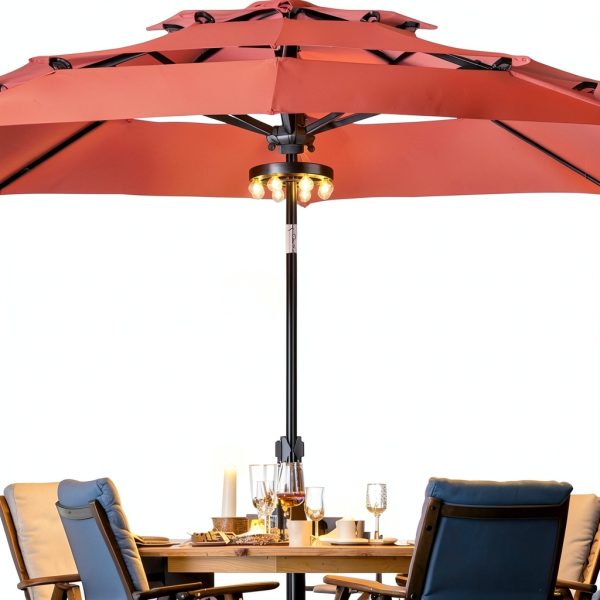 Qisheng Rechargeable LED Umbrella Lights 8 Bulb Outdoor-7