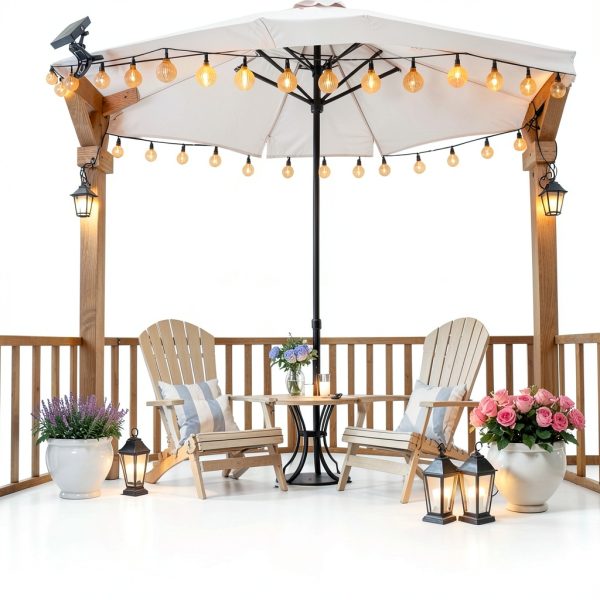 POOCCI Solar Umbrella Lights Remote Control Outdoor Patio-2