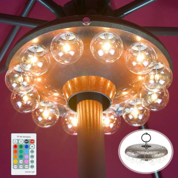 LUXSWAY Umbrella Light Remote Control 12 Colors Timer-0
