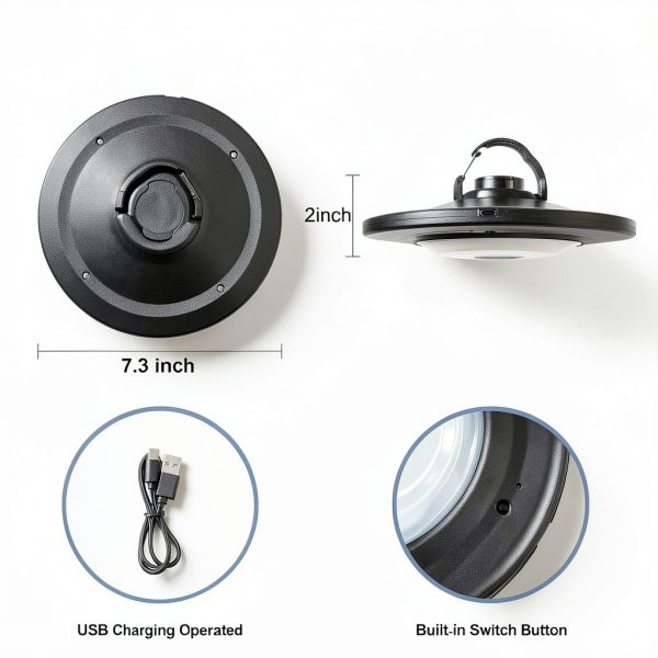 Powfloven Patio Umbrella Light Rechargeable Dimmable 13-1