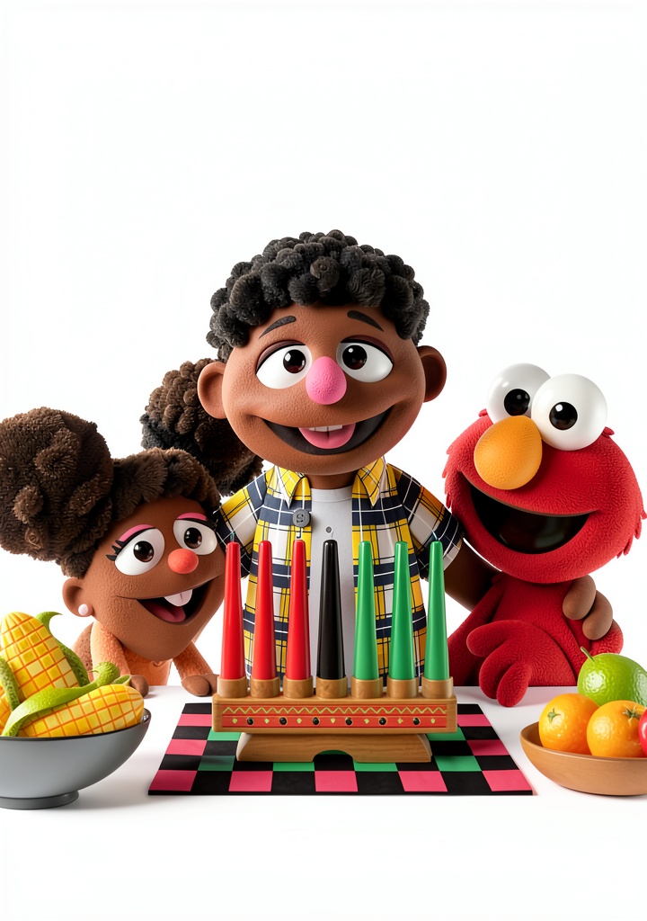 Colorful Kwanzaa children's book cover with festive illustrations