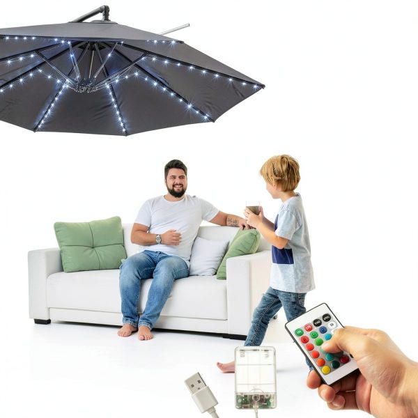 Frienda Umbrella String Lights Waterproof Remote Control-3