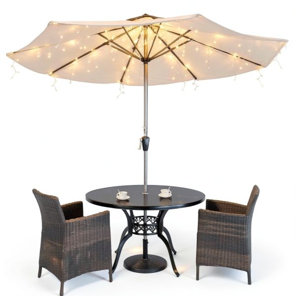 ALL FORTUNE Solar Umbrella Lights Warm White Outdoor Patio-4