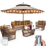 POOCCI LED Umbrella String Lights Remote Control Waterproof-0