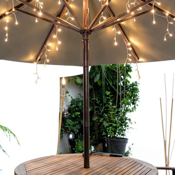 ALL FORTUNE Solar Umbrella Lights Warm White Outdoor Patio-6