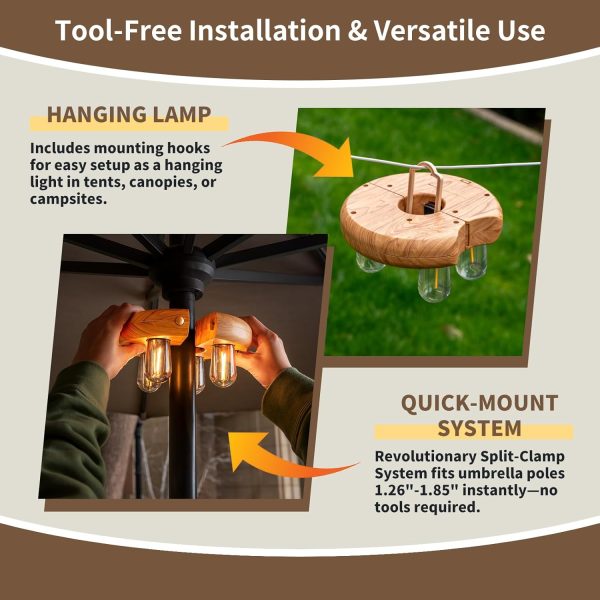 OPOIRA Wood Grain Patio Umbrella Light Remote Control Type-C-1