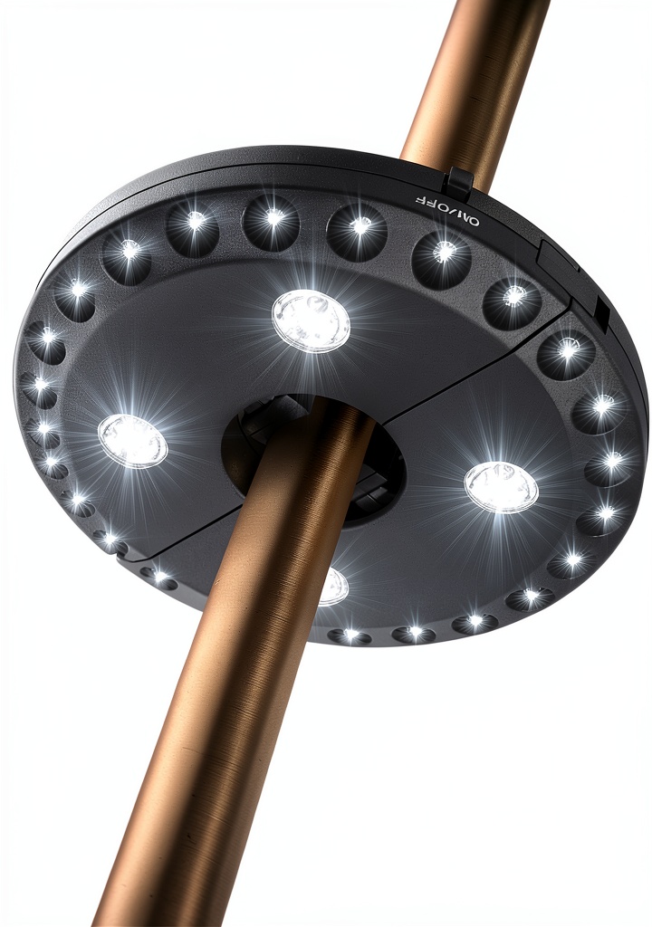 OYOCO Patio Umbrella Light mounted on an outdoor umbrella
