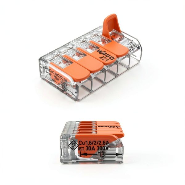 WAGO Lever Nuts Splicing Connector 5 Conductor 20-10 AWG Box 15pcs-1