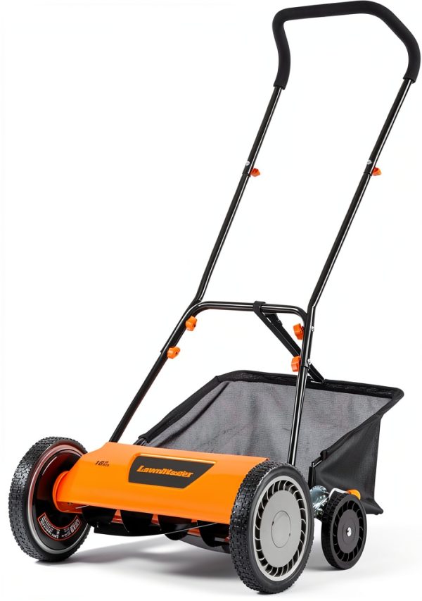 LawnMaster 18-Inch Push Reel Lawn Mower with 5 Steel Blades Manual-0